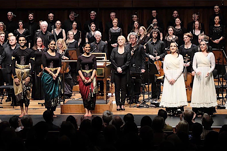 Akademi artists taking a bow at BBC Singers Concert, credit Mark Allen